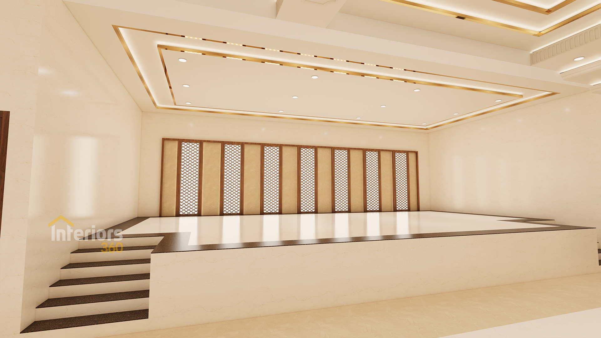Luxury wedding hall interior design in Chennai by Interiors360