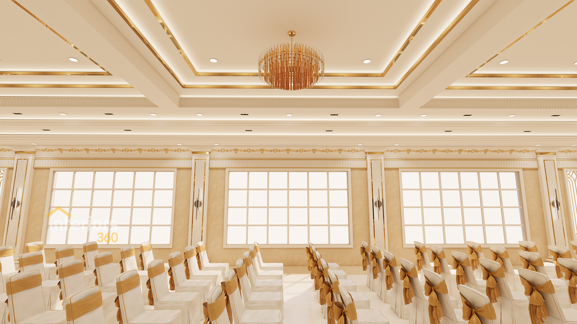 Modern luxury banquet venue interiors in Chennai