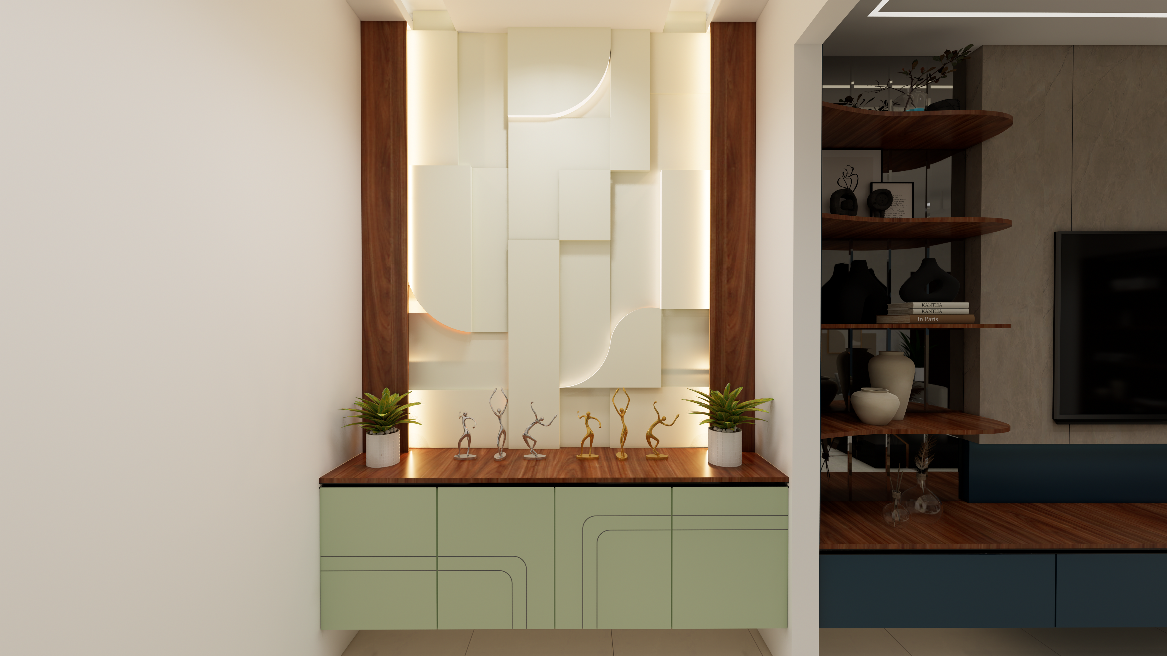 Modern foyer interior design for Chennai homes
