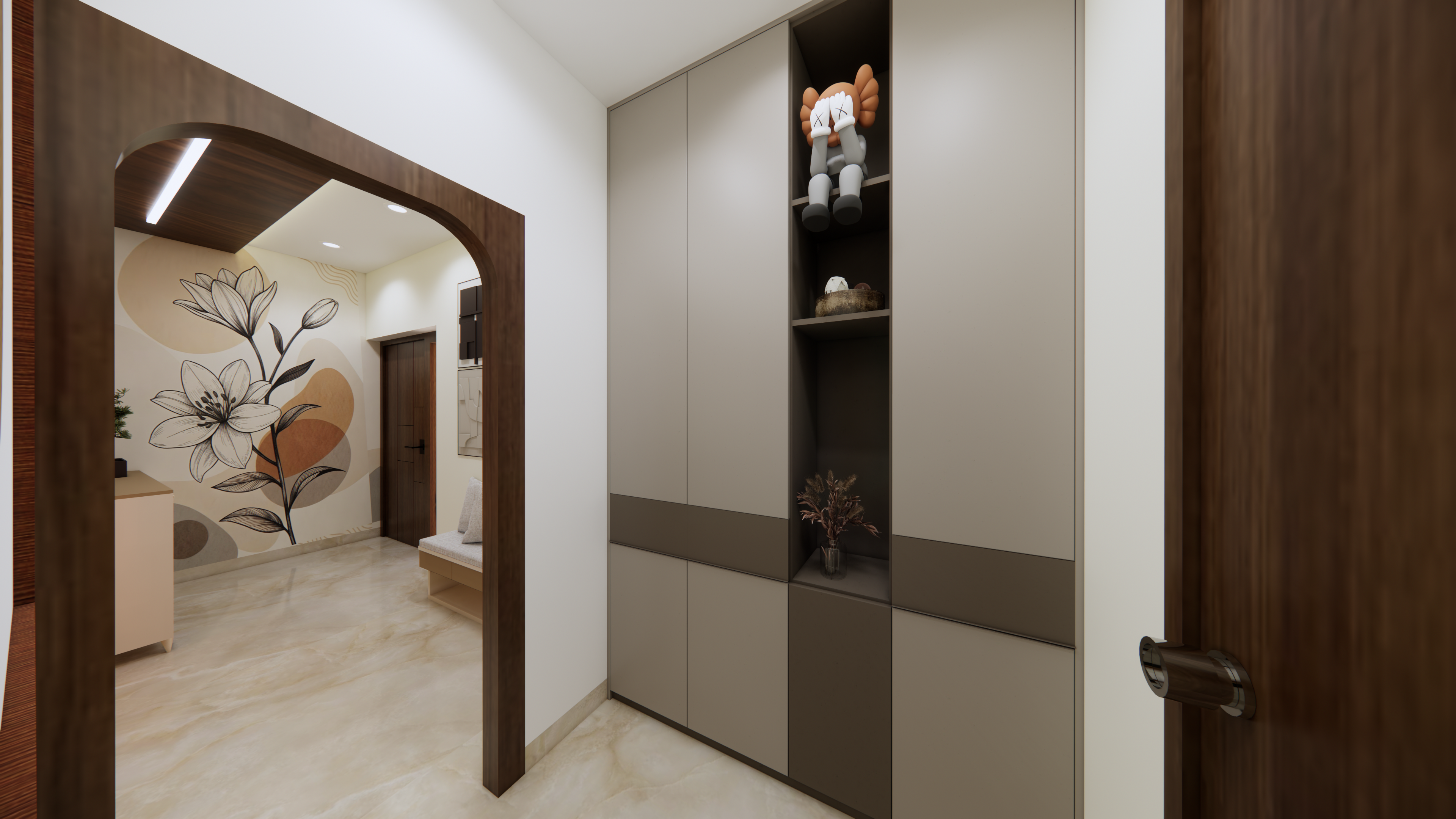 Minimalist foyer interior design for modern Chennai homes