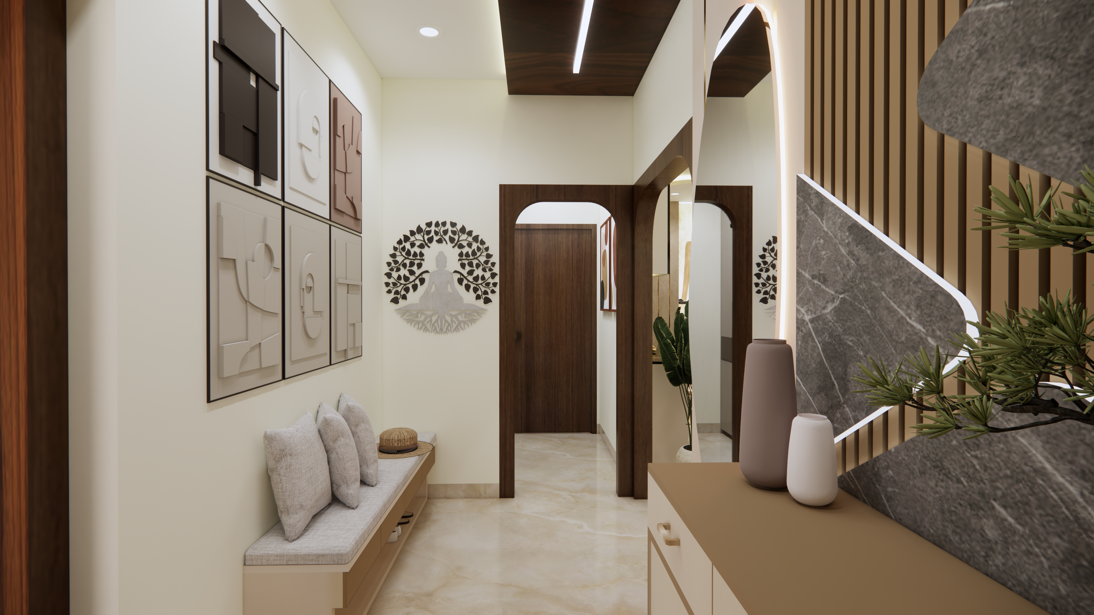 Contemporary luxury apartment interior design in Chennai by Interiors360