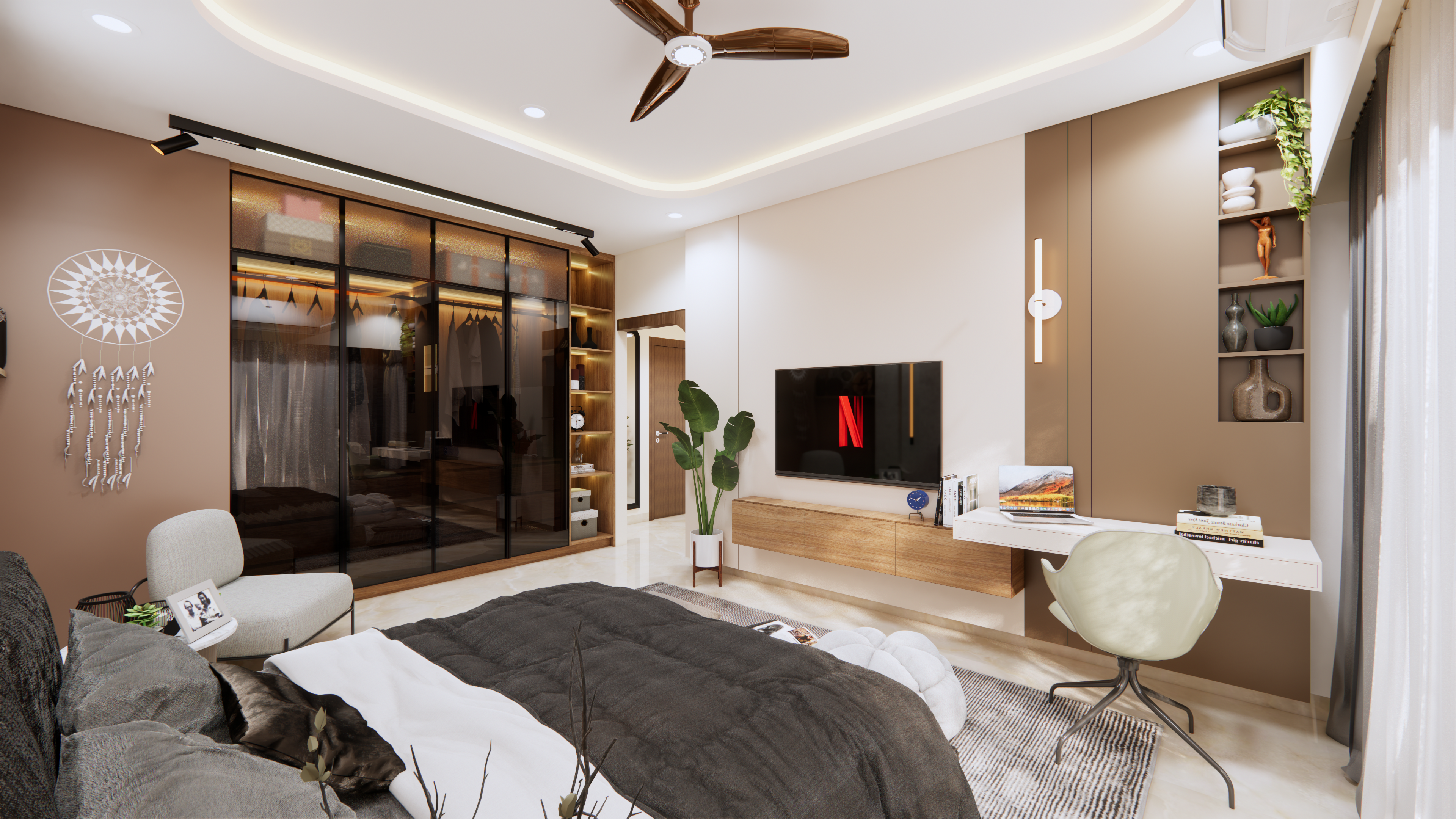 Contemporary luxury apartment interior design in Chennai by Interiors360