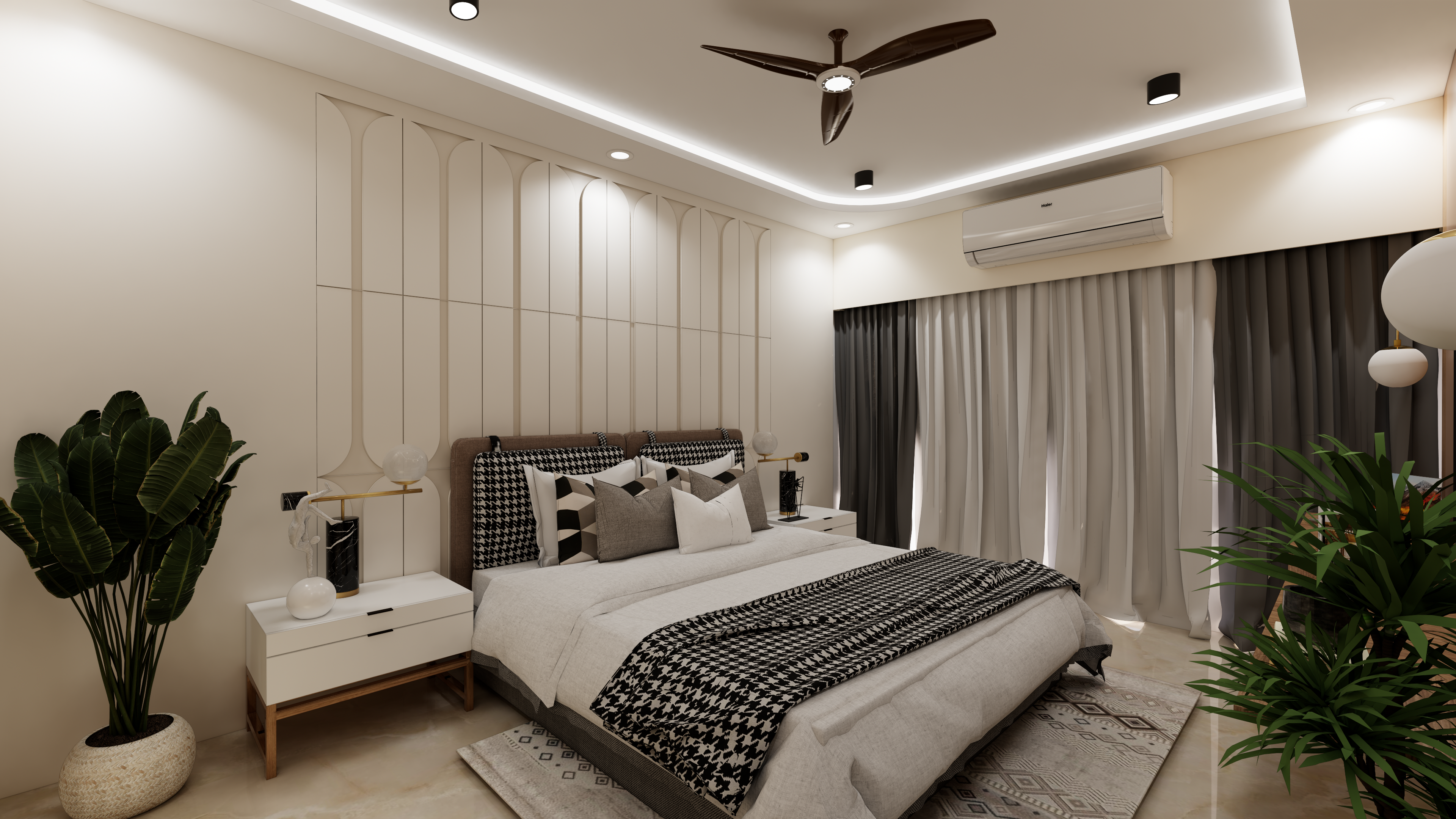 Contemporary luxury apartment interior design in Chennai by Interiors360