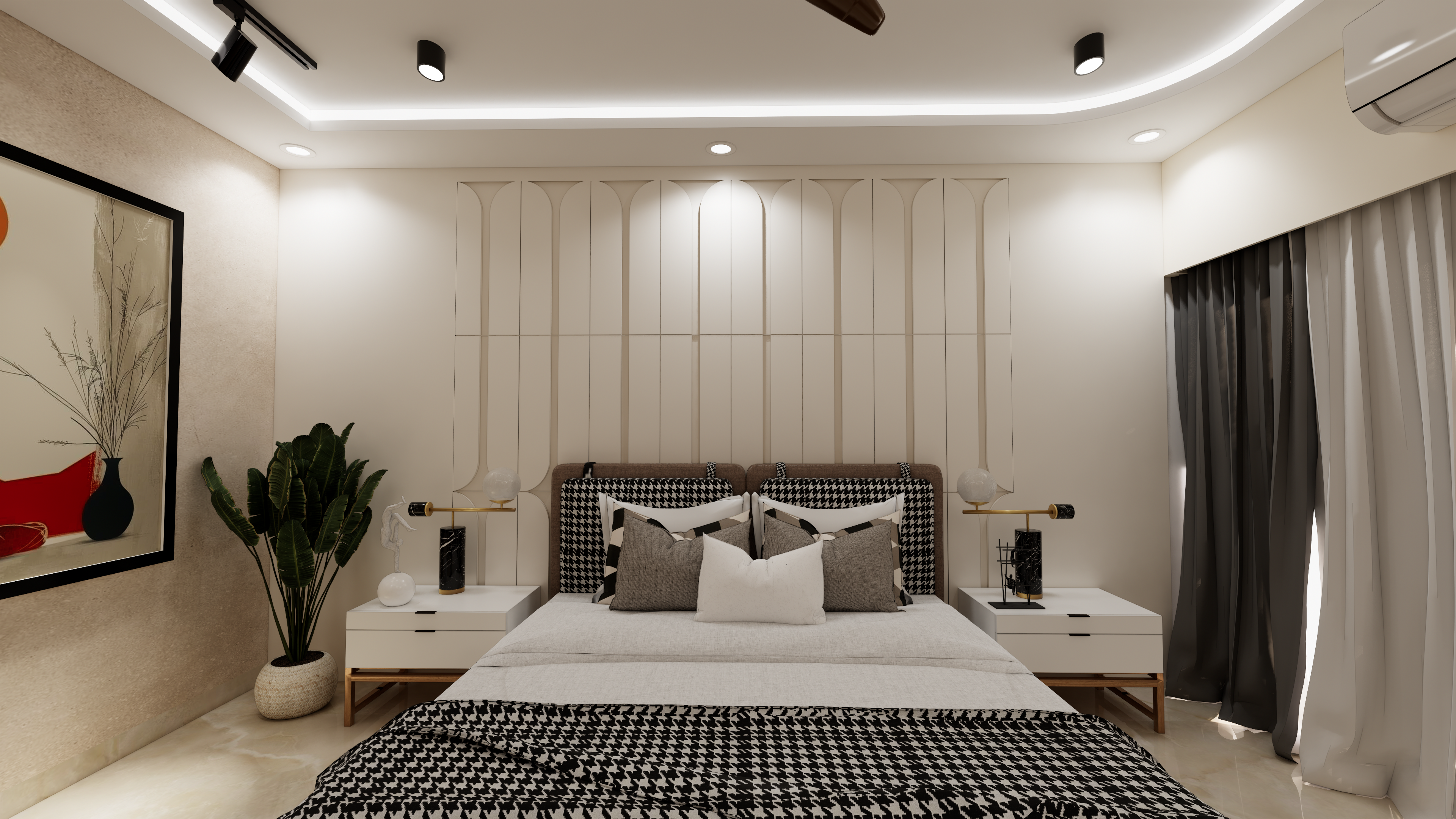 Contemporary luxury apartment interior design in Chennai by Interiors360