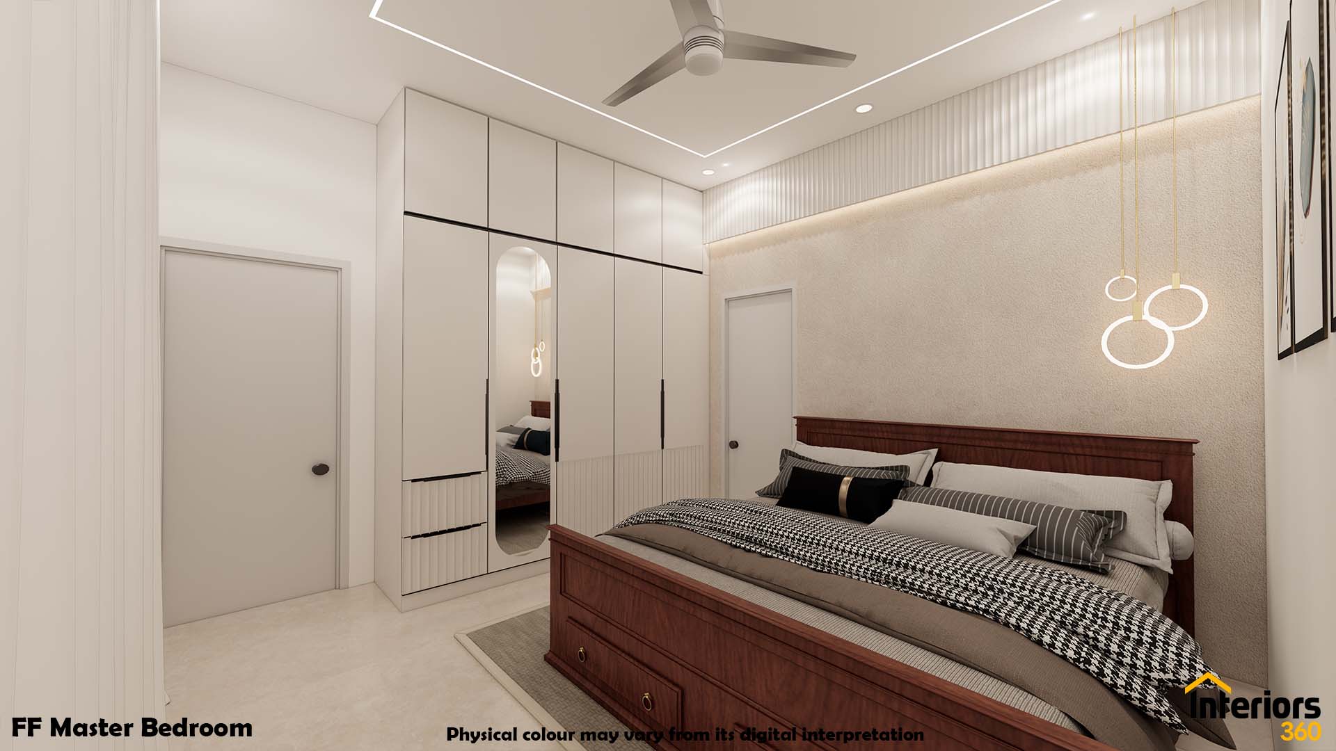 Elegant Master Bedroom interior design in Chennai by Interiors360