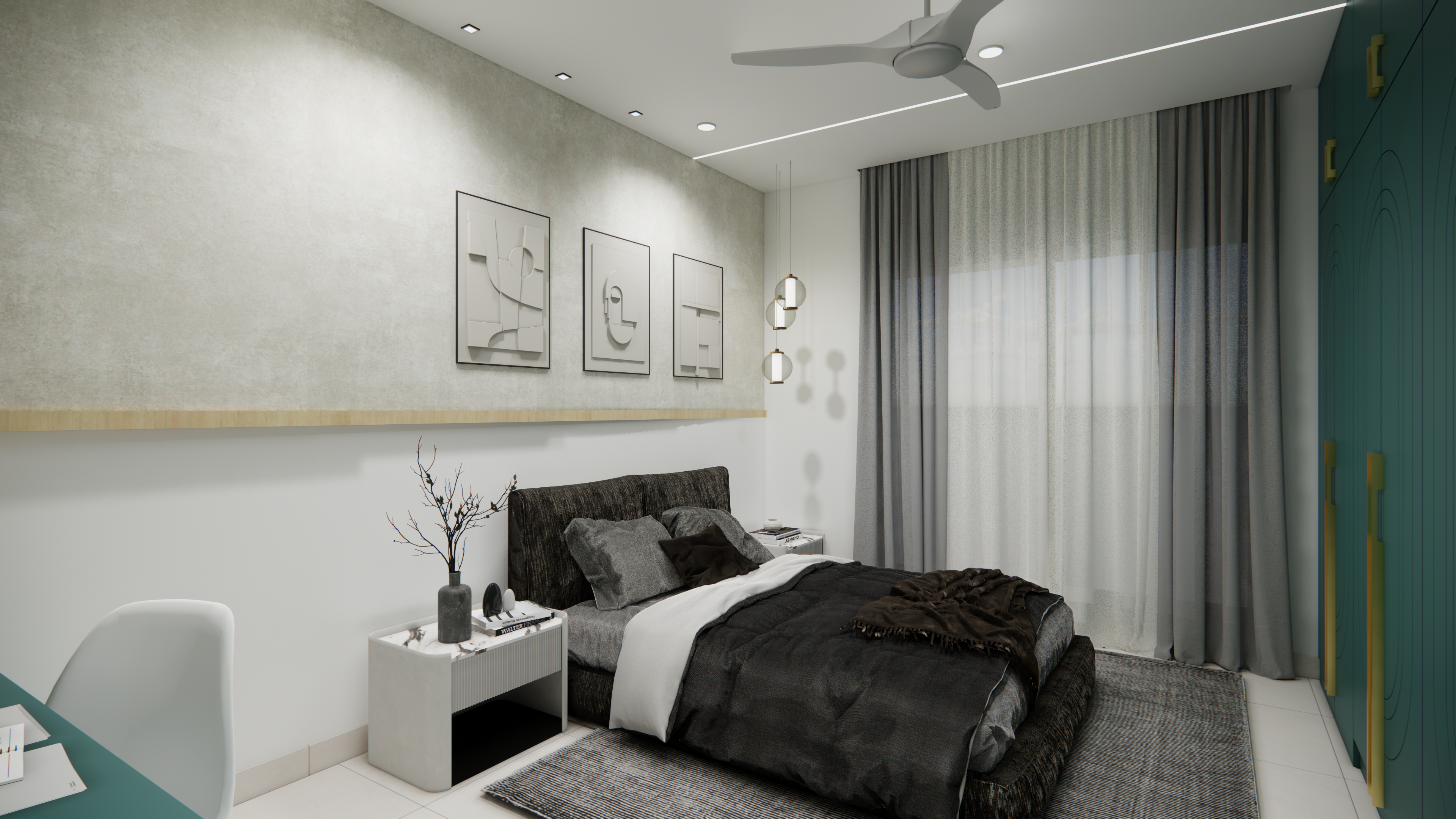 Sophisticated Master Bedroom interior design in Chennai