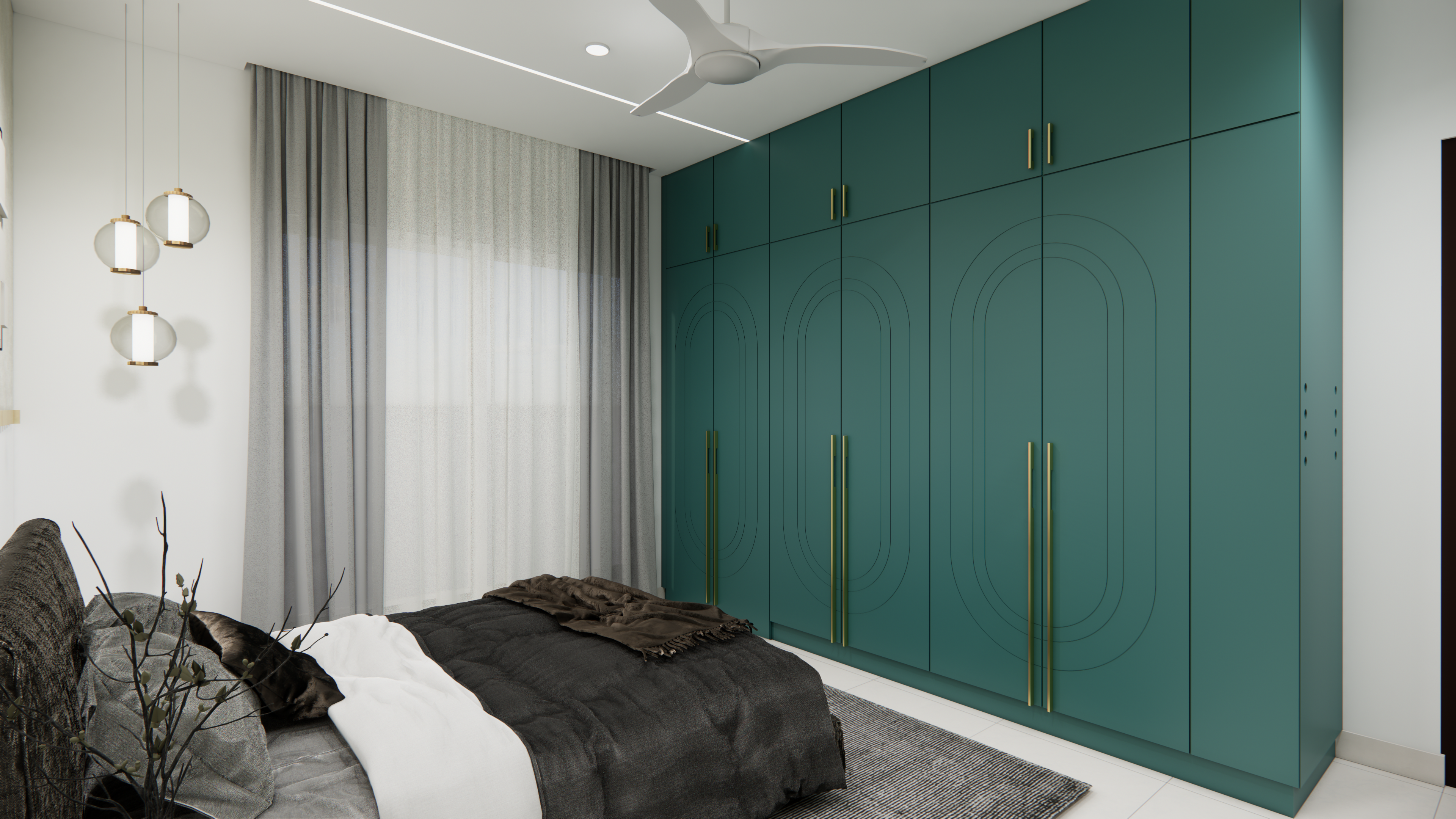 Modern Master Bedroom home interiors in Chennai by Interiors360