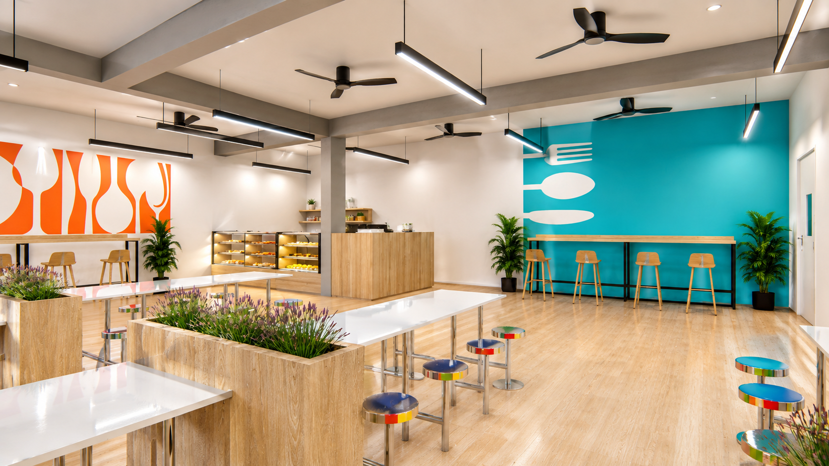 Modern school corridor interior design in Chennai