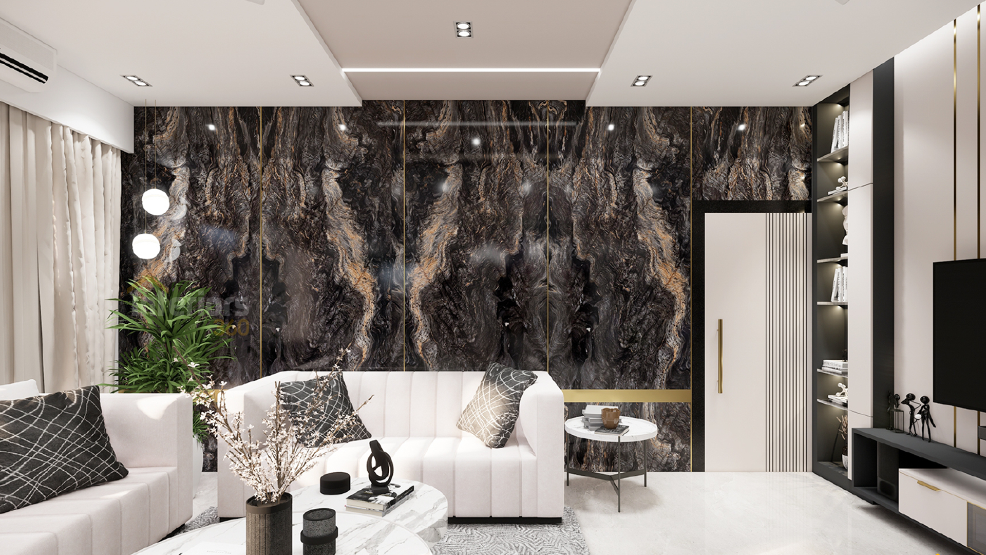 Contemporary luxury villa home interiors designed in Chennai